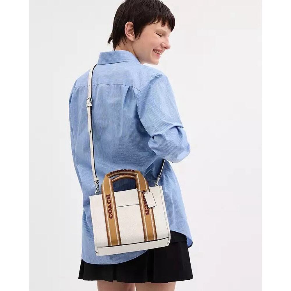 NWT Coach Smith Tote Bag Leather 24 CAR77 Silver /Chalk Multi - Picture 5 of 8